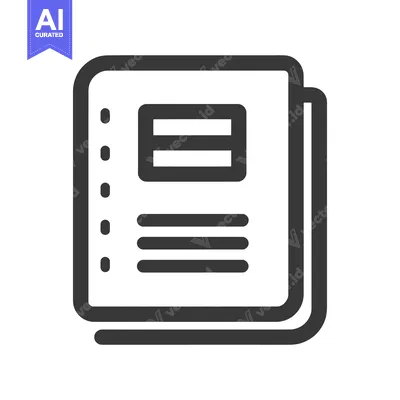 Aset premium populer: Minimalist Notebook Icon with Rounded Edges and Content Lines