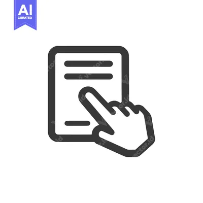 Aset premium populer: Interactive Document: Hand Pointing at Digital Content Icon, Dark Gray