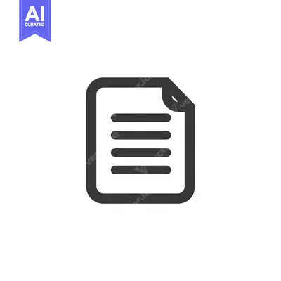 Aset desain premium: Minimalist Document Icon with Rounded Edges and Curled Corner Detail
