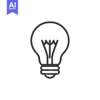 Aset premium populer: A simple outlined illustration of a light bulb icon