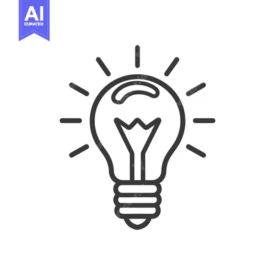 Aset premium populer: A Simple Illustrated Lightbulb Symbol Emitting Rays of Brightness