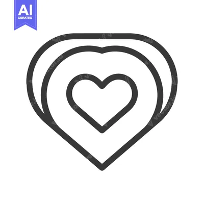 Premium design asset: Simple stylized depiction of a heart shape within other hearts