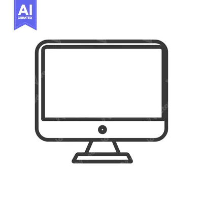 Aset premium populer: Minimalist Computer Monitor Icon with Rounded Edges and Stand