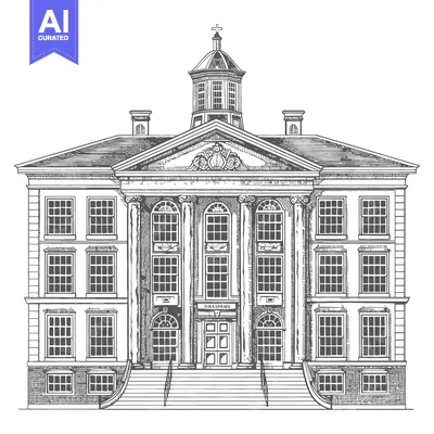 Aset premium populer: Grand Classical Building Architectural Drawing Design
