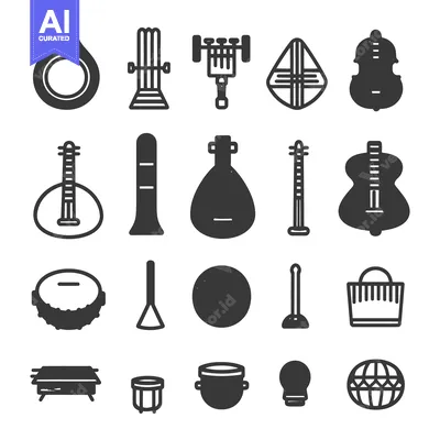 Popular premium asset: Many different types of musical instruments in minimalist outlines