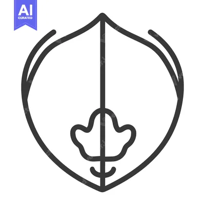 Aset premium populer: An abstract illustration of a plant featuring a central leafy motif