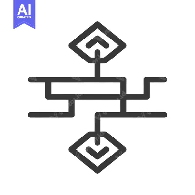 Aset premium populer: Abstract Flowchart Icon with Arrows and Interconnected Lines on White