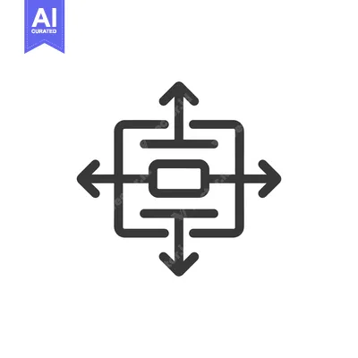 Aset desain premium: Expand Icon: Square with Arrows Pointing Outward in Four Directions