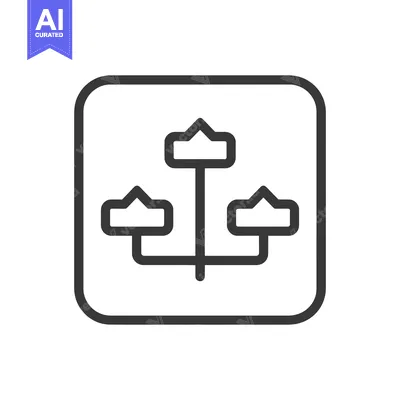 Aset premium populer: Hierarchical Structure Icon in Rounded Square Frame, Minimalist Design