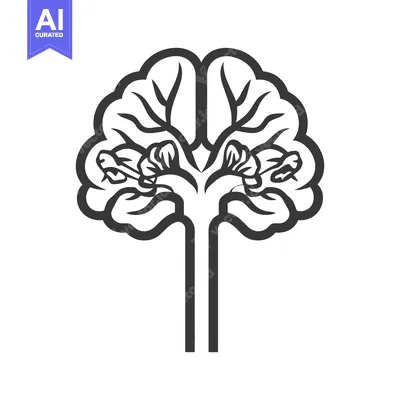A stylized brain graphic with tree like branches and a trunk