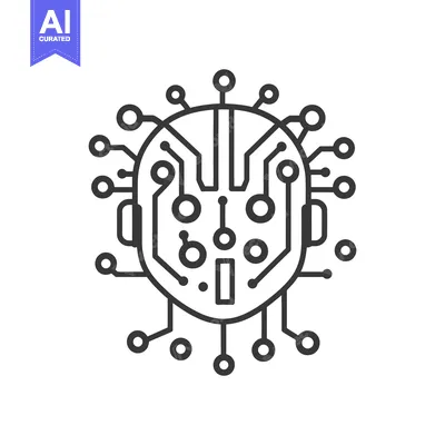 Premium design asset: A stylized circuit board representing a human like face