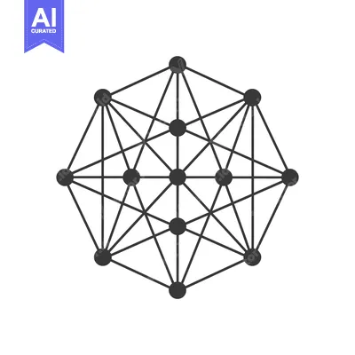Aset desain premium: Interconnected Circular Network of Nodes and Lines