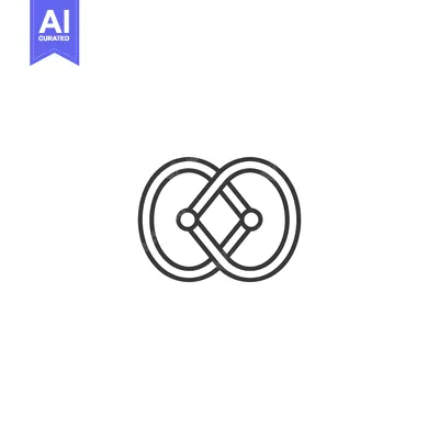 Premium design asset: Interconnected double infinity symbol with circles and dots