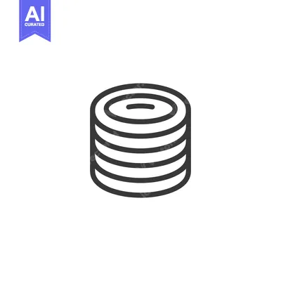 Premium design asset: Stacked Coins Icon: Minimalist Line Art for Finance and Savings