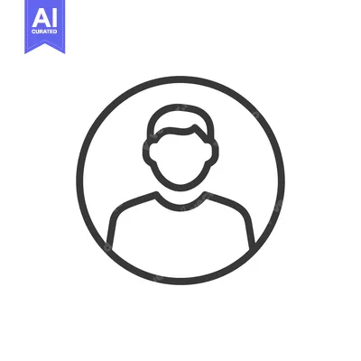 Aset desain premium: Minimalist User Icon: Simple Profile Avatar in Circular Frame, Outline