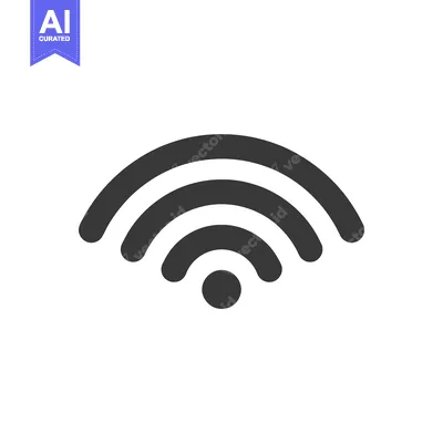 A gray icon representing wireless connectivity on a white background