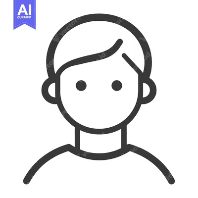 Aset premium populer: Simple Black And White Icon Illustrating A Persons Face