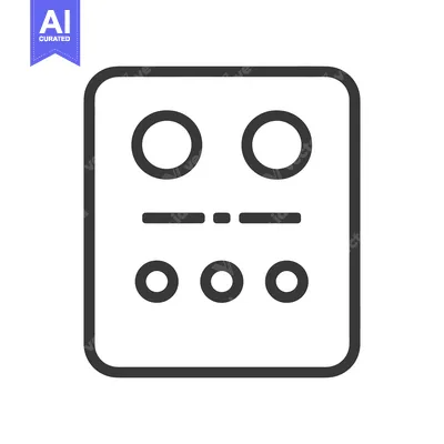Aset desain premium: A black and white illustration of a control panel outline