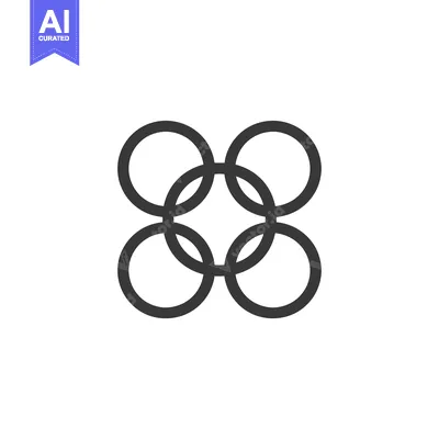 Premium design asset: Interlocking Circles Forming a Square Shape