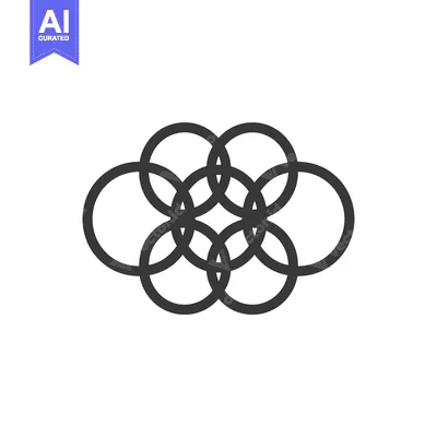 Aset desain premium: Interlocking Circles Forming a Star-Shaped Pattern