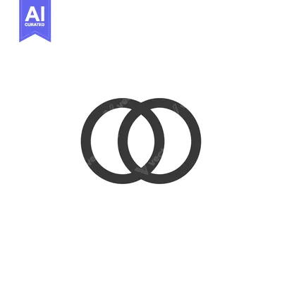 Popular premium asset: Interlocking Circles Symbol in Grey on White Background