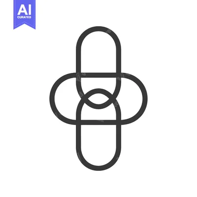 Aset desain premium: Interlocking Circular Shapes Forming a Cross