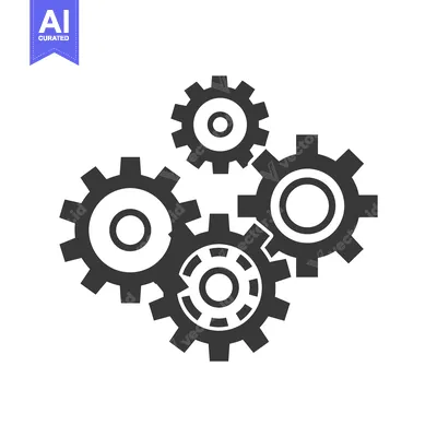 Premium design asset: Interlocking Cog Wheels Illustration
