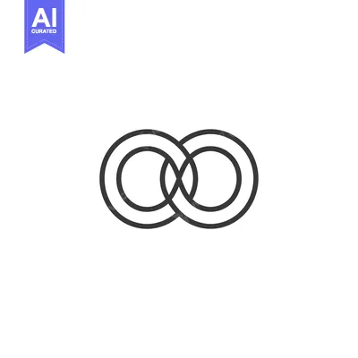 Aset desain premium: Interlocking Double Circle Abstract Icon