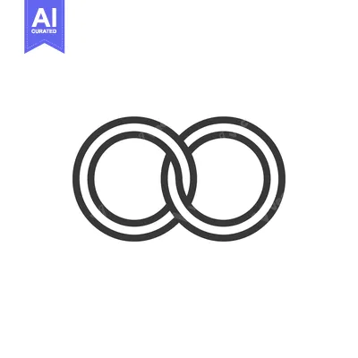 Aset premium populer: Interlocking Double Circle Line Art