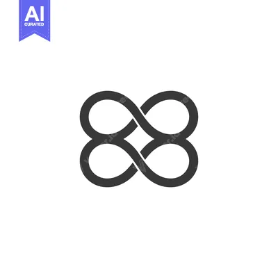 Aset premium populer: Interlocking Infinity Symbol in Gray on White Background