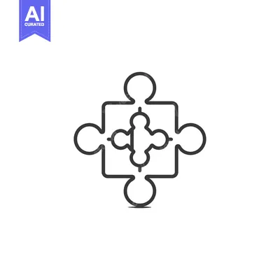 Premium design asset: Interlocking Puzzle Pieces Forming a Square