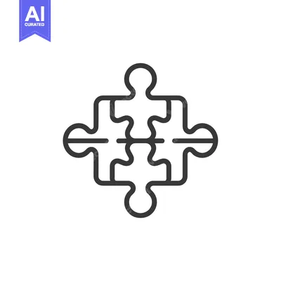 Aset premium populer: Interlocking puzzle pieces forming a square shape