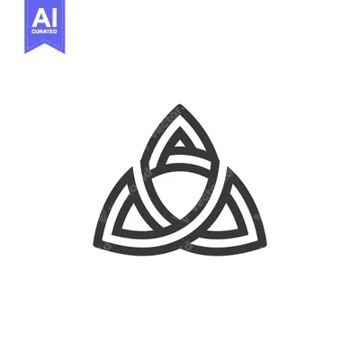 Premium design asset: Interlocking Triangular Symbol with Curved Lines