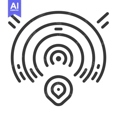 Aset desain premium: Concentric circles and location pin are represented in a graphic desig