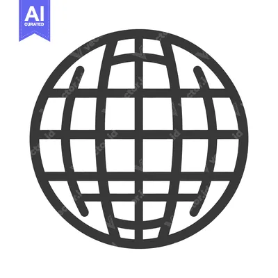 Aset premium populer: A simple graphic depiction of a globe outline with lines
