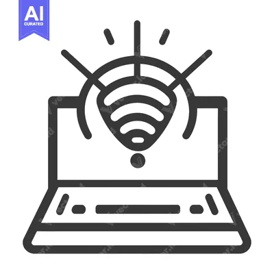 Popular premium asset: A laptop computer displaying a wireless internet signal icon