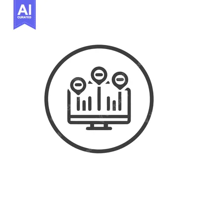 Popular premium asset: Minimalist Icon of Computer Screen Displaying Bar Graph with Location