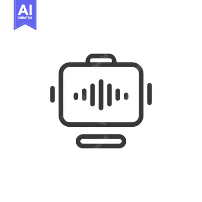 Premium design asset: Minimalist Smartwatch Icon with Soundwave Display, Modern Design