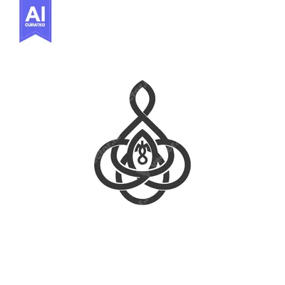 Aset desain premium: Intertwined Abstract Shape with Number Eight Inside
