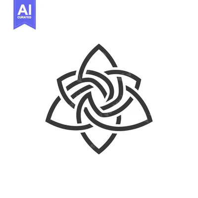 Aset premium populer: Intertwined Geometric Shapes Forming a Star-Like Pattern