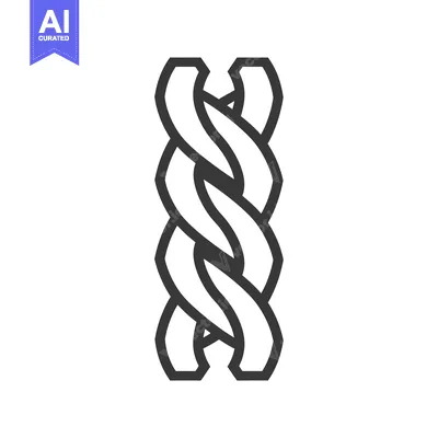Premium design asset: Intertwined geometric shapes forming a vertical pattern