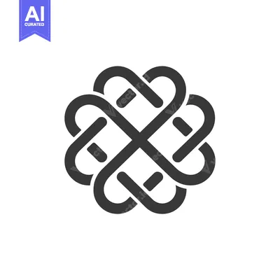 Premium design asset: Intertwined Heart Shapes Forming a Circular Design