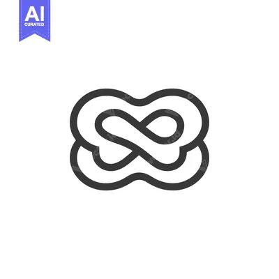 Intertwined Infinity Symbol in Black Line Art