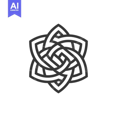 Premium design asset: Intertwined Lines Forming a Star-Shaped Geometric Design