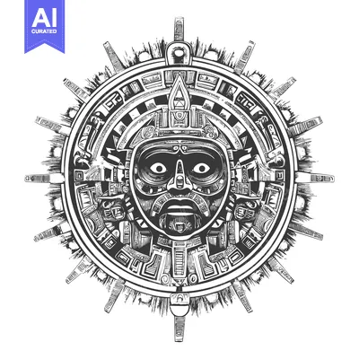 Popular premium asset: Intricate Aztec Calendar with Detailed Face and Symbolic Design