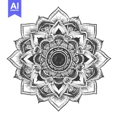 Popular premium asset: Intricate Black and White Mandala Design with Central Circle
