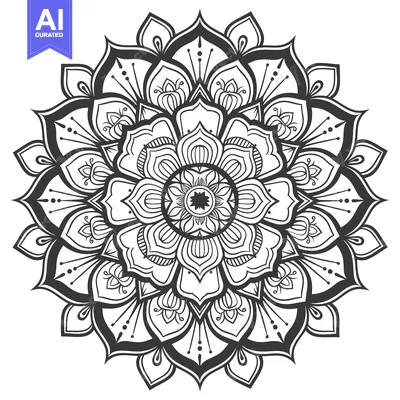 Popular premium asset: Intricate Black and White Mandala with Floral Motifs