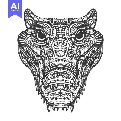 Popular premium asset: Intricately Designed Alligator Head with Open Mouth