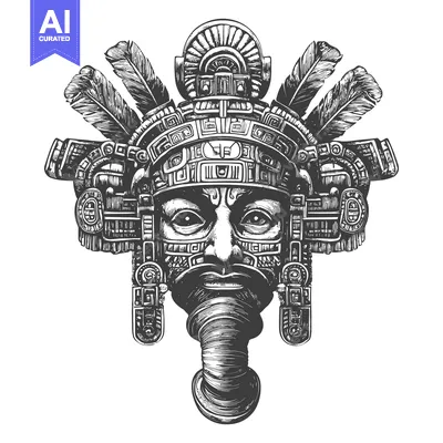 Popular premium asset: Intricately Detailed Aztec Mask with Feathers