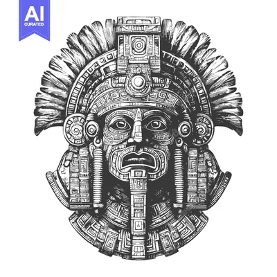 Popular premium asset: Intricately Detailed Hand-Drawn Aztec Mask